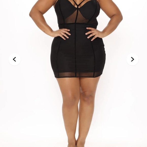 Fashion Nova Black Mesh Mini Dress - Picture 1 of 7
